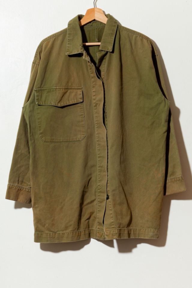 Vintage 1970s Hunter Green Distressed Work Jacket | Urban Outfitters