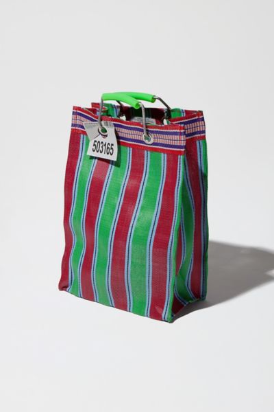 Puebco Tall Recycled Plastic Stripe Bag In Green