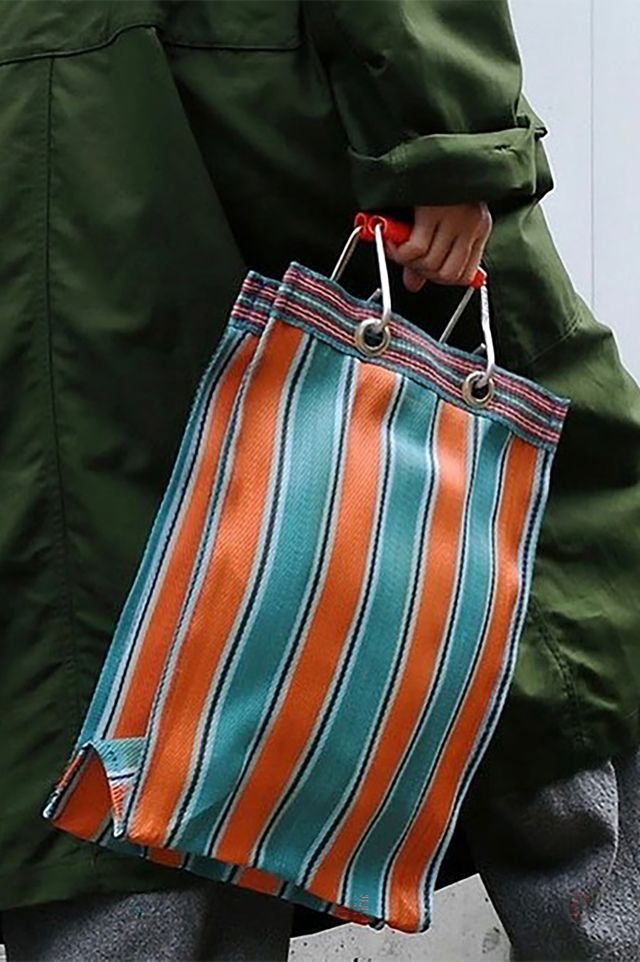 Puebco Tall Recycled Plastic Stripe Bag #1