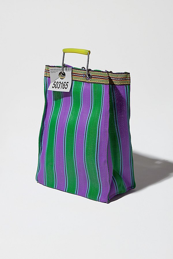 Puebco Tall Recycled Plastic Stripe Bag In Purple