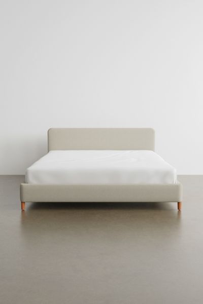 Urban Outfitters Riley Performance Linen Platform Bed In Ivory