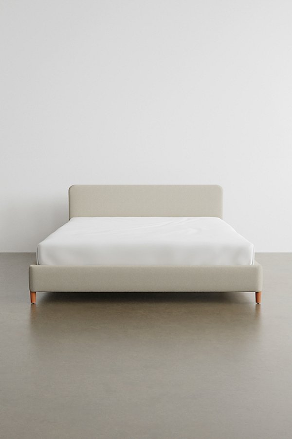 Urban Outfitters Riley Performance Linen Platform Bed In Ivory