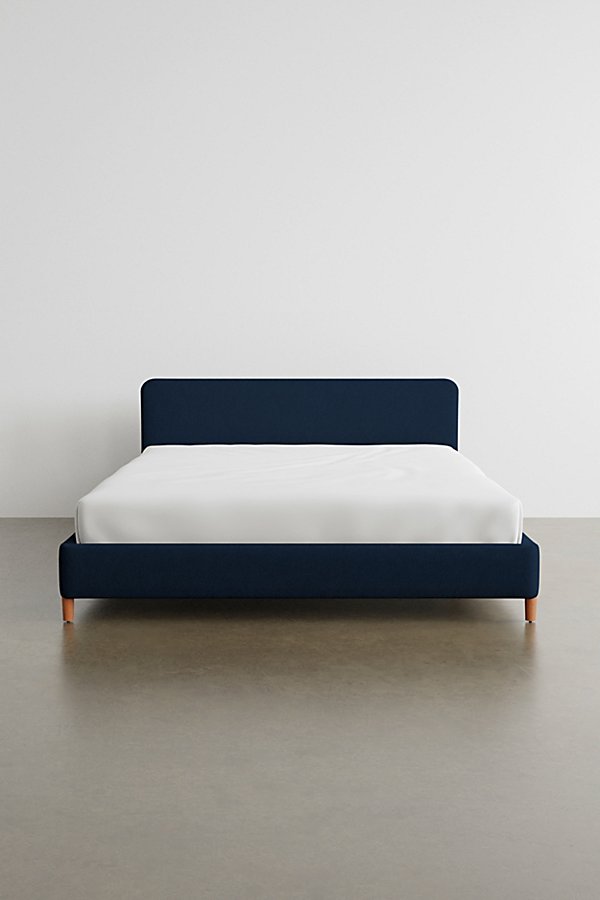 Urban Outfitters Riley Performance Linen Platform Bed In Navy
