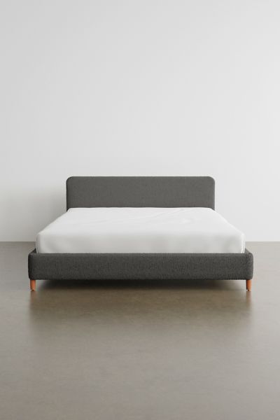 Urban Outfitters Riley Boucle Platform Bed In Carbon