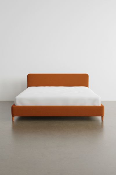 Urban Outfitters Riley Velvet Platform Bed In Terra Cotta