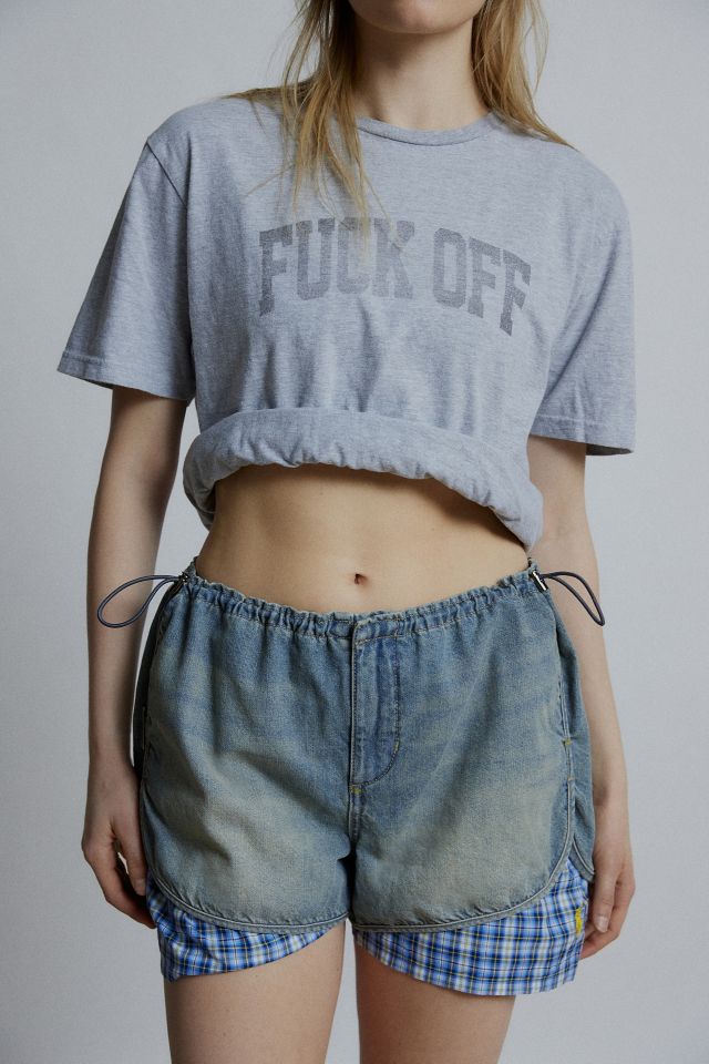 UO Avery Drawstring Pull-On Denim Short #1