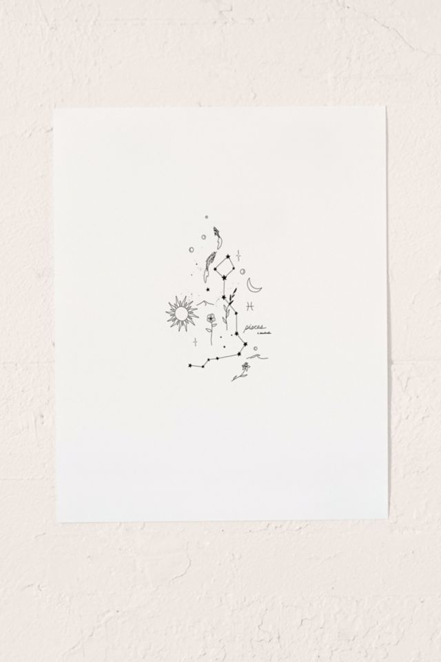 Bailey Drinkwater Pisces Zodiac Art Print | Urban Outfitters