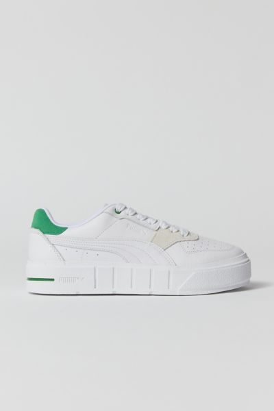 PUMA CALI COURT MATCH SNEAKER IN WHITE/ARCHIVE GREEN, WOMEN'S AT URBAN OUTFITTERS