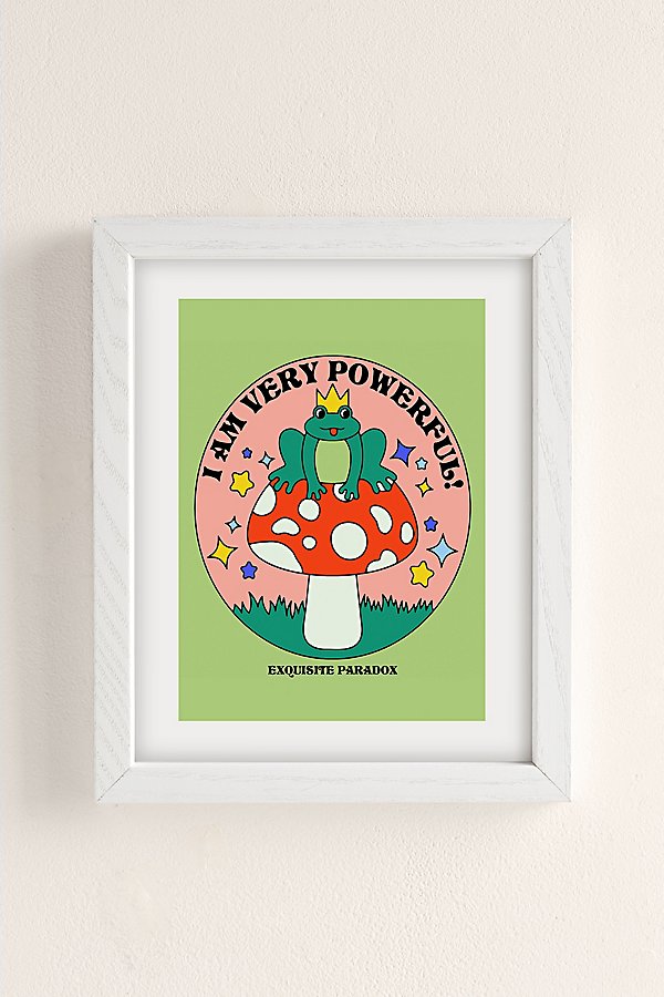 Exquisite Paradox Powerful Frog Art Print In White Wood Frame At Urban Outfitters
