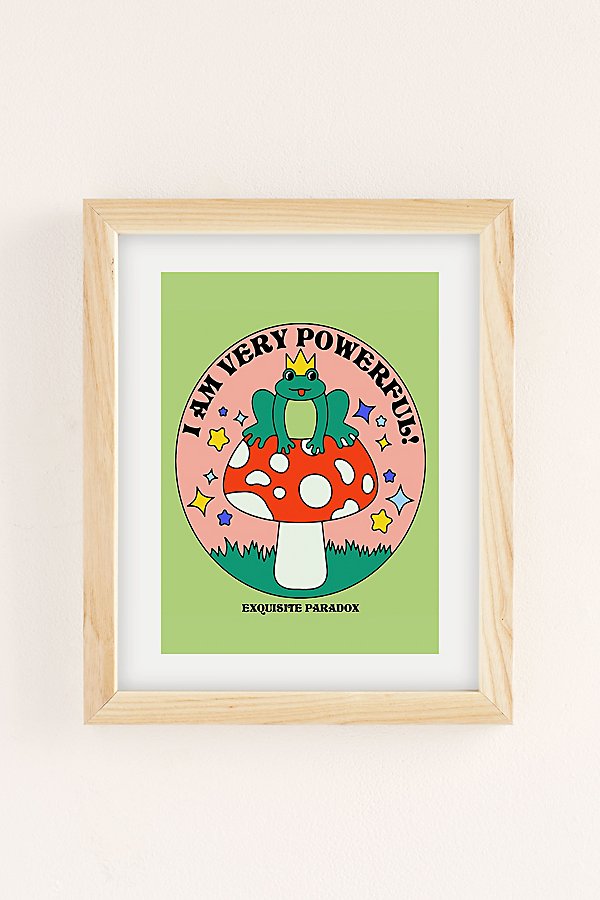 Exquisite Paradox Powerful Frog Art Print In Natural Wood Frame At Urban Outfitters