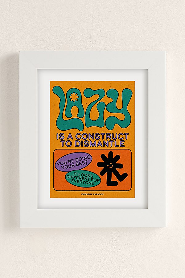 Urban Outfitters Exquisite Paradox Lazy Is A Construct Art Print In Pearl At