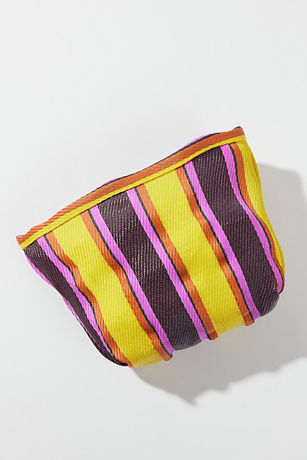 Urban Outfitters Uo Striped Mesh Pouch In Yellow Multi