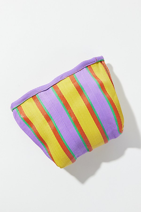 Urban Outfitters Uo Striped Mesh Pouch In Yellow + Light Pink