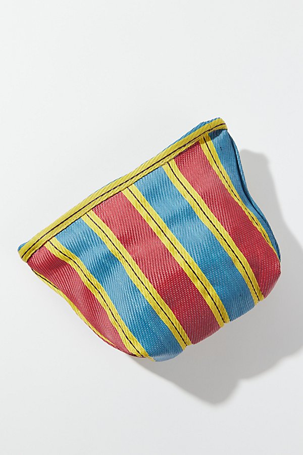 Urban Outfitters Uo Striped Mesh Pouch In Maroon + Teal