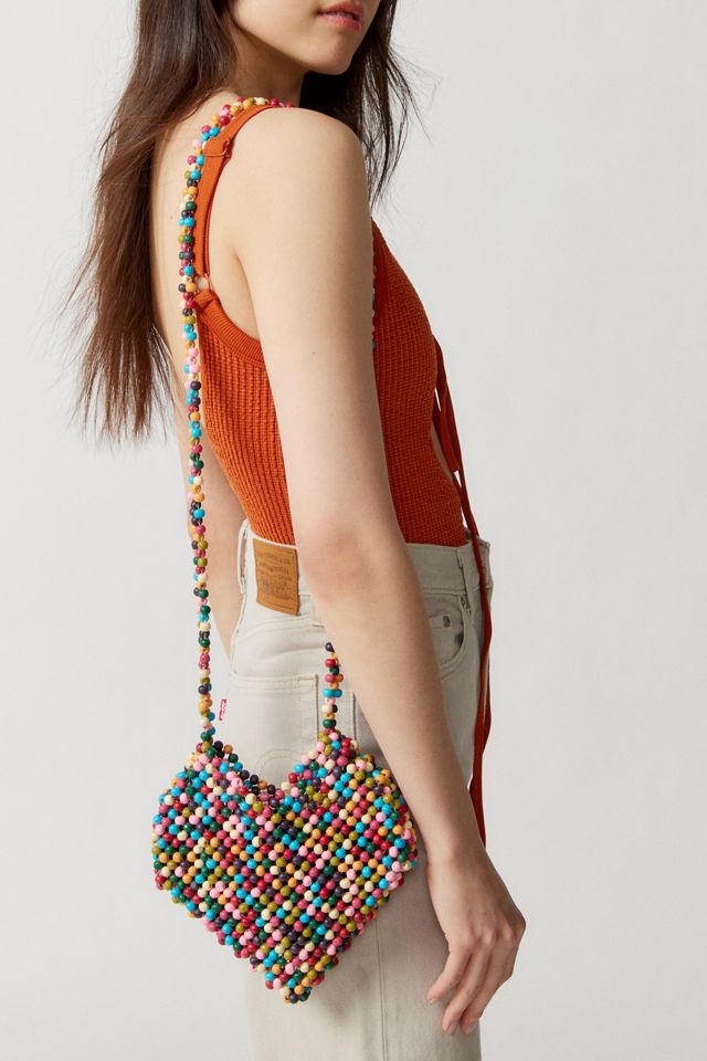 Hearts Beaded Crossbody Bag Hearts Beaded Crossbody Bag