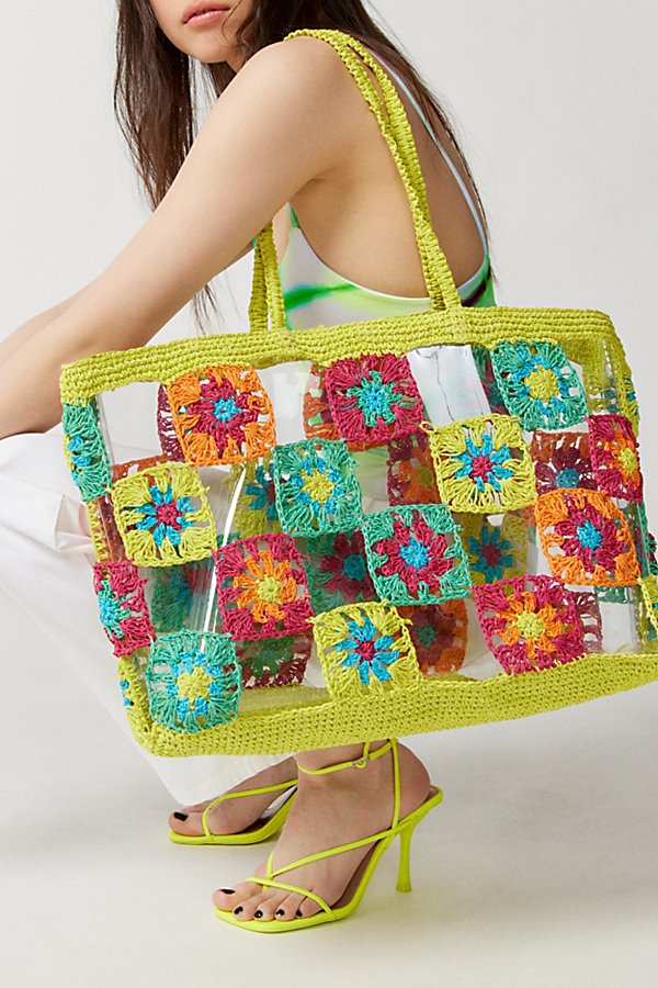 Urban Outfitters Granny Square Crochet Tote Bag In Assorted