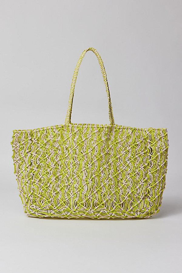 Urban Outfitters Uo Woven Straw Tote Bag In Lime