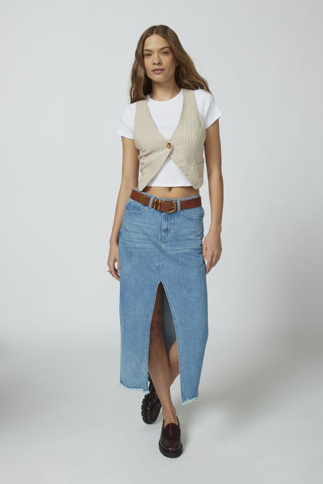 UO Isla Curved Buckle Leather Belt #1