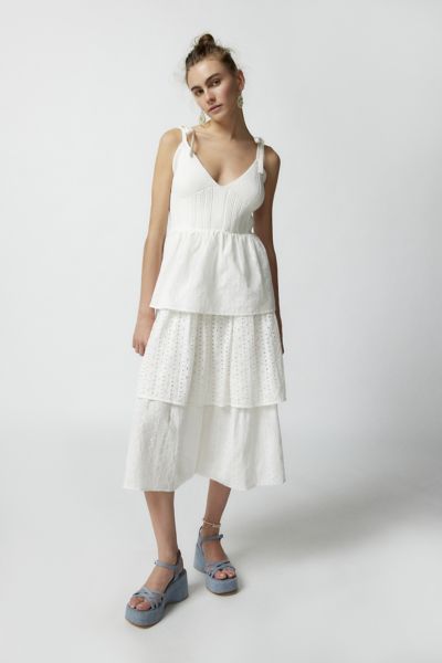 EN SAISON CROIX EYELET MIDI DRESS