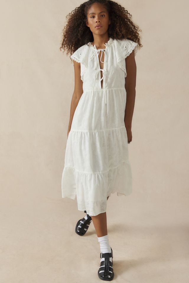 Urban Outfitters En Saison Felice Mini Dress Puff Sleeve