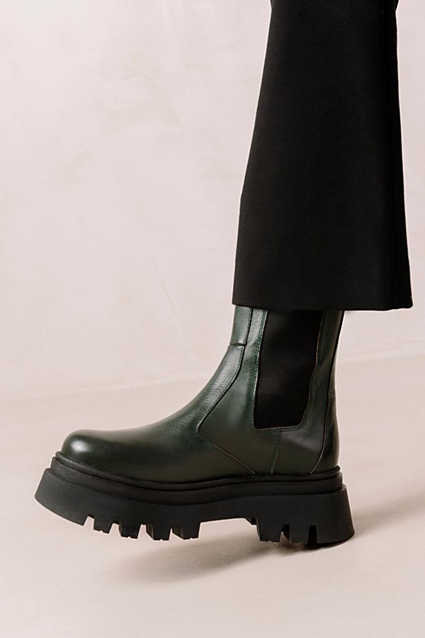 Alohas All Rounder Leather Platform Chelsea Boot In Jade Green