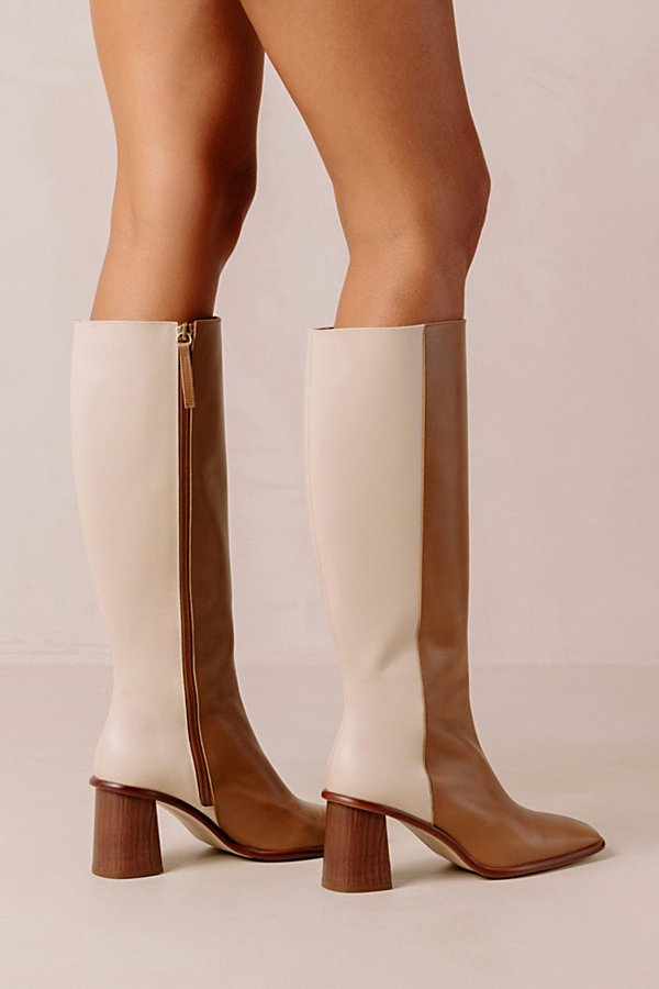 Alohas East Leather Knee High Boot In Camel Cream