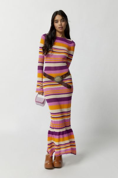 Another Girl Sienna Knit Stripe Maxi Dress | Urban Outfitters