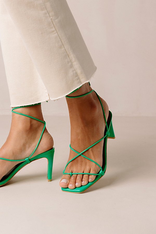 ALOHAS BELLINI LEATHER STRAPPY HEEL IN NEON GREEN, WOMEN'S AT URBAN OUTFITTERS