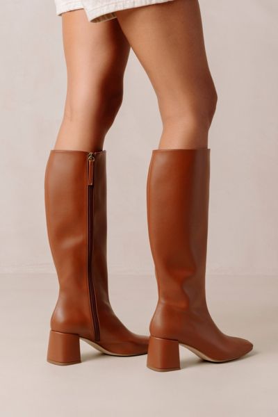 Svegan Chalk Vegan Leather Knee High Boot In Gingerbread Brown