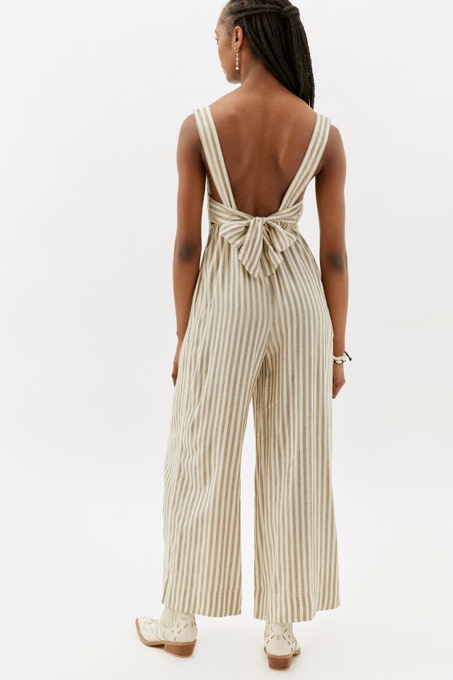 UO Shane Stripe Linen Jumpsuit #1