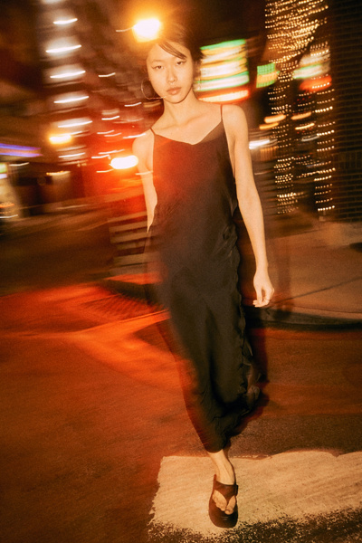 Urban Outfitters Uo Margo Satin Slip Dress In Black ModeSens