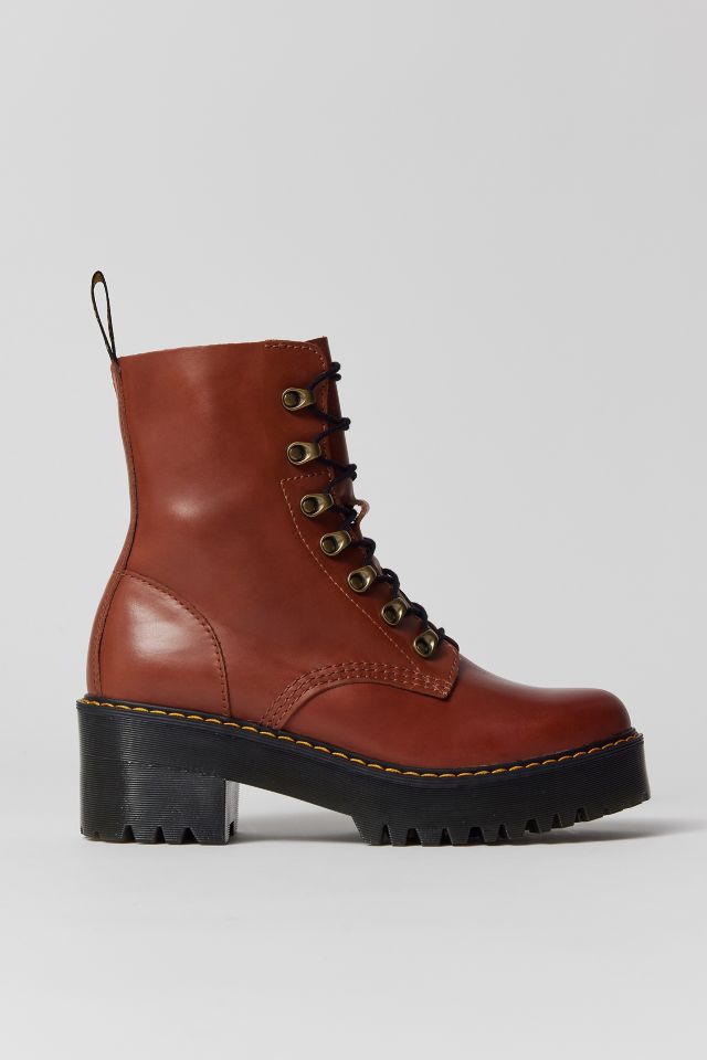 Dr. Martens Leona Leather Heeled Boot | Urban Outfitters Canada