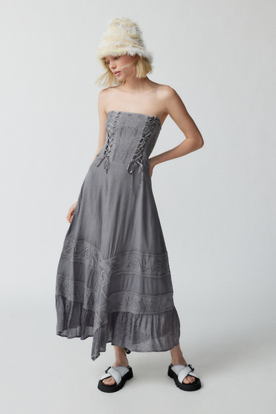 chinese dress ladies Date Night Drawstring Bust Mini Dress Floral Grey– Selfie Leslie main image 0
