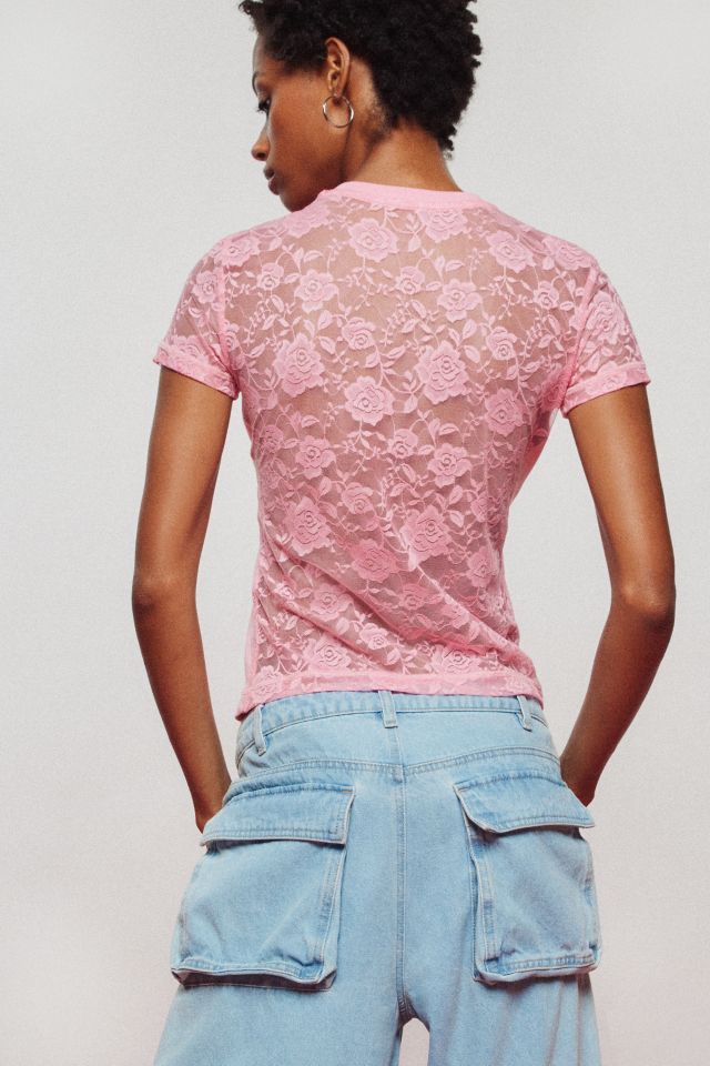 Diesel SLI-OVALACE Sheer Lace Tee #4