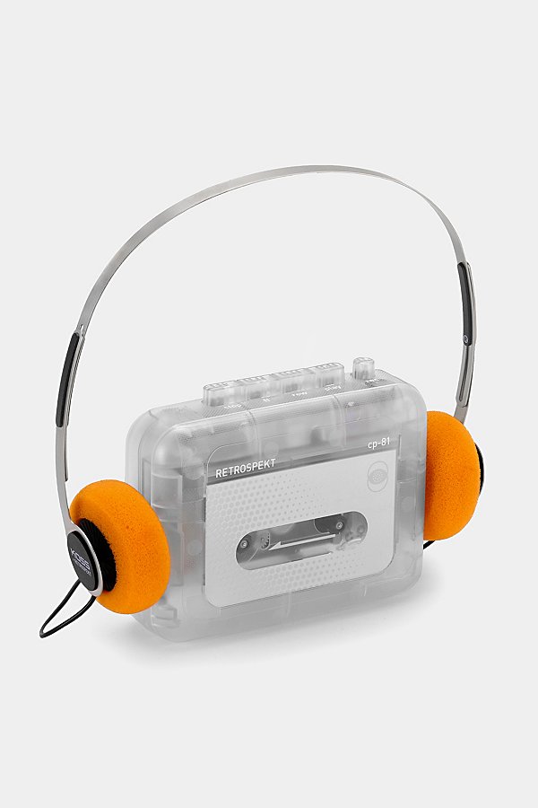 Shop Retrospekt Cp-81 Portable Cassette Player And Headphones Set In Clear At Urban Outfitters