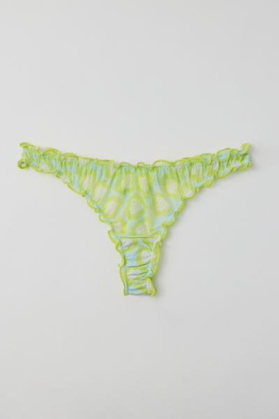 Out From Under Sweet Nothings Thong In Lime Floral Hearts, Women's At Urban Outfitters