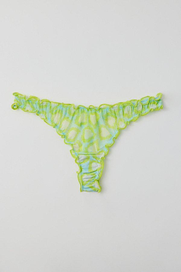 Out From Under Sweet Nothings Thong In Lime Floral Hearts, Women's At Urban Outfitters