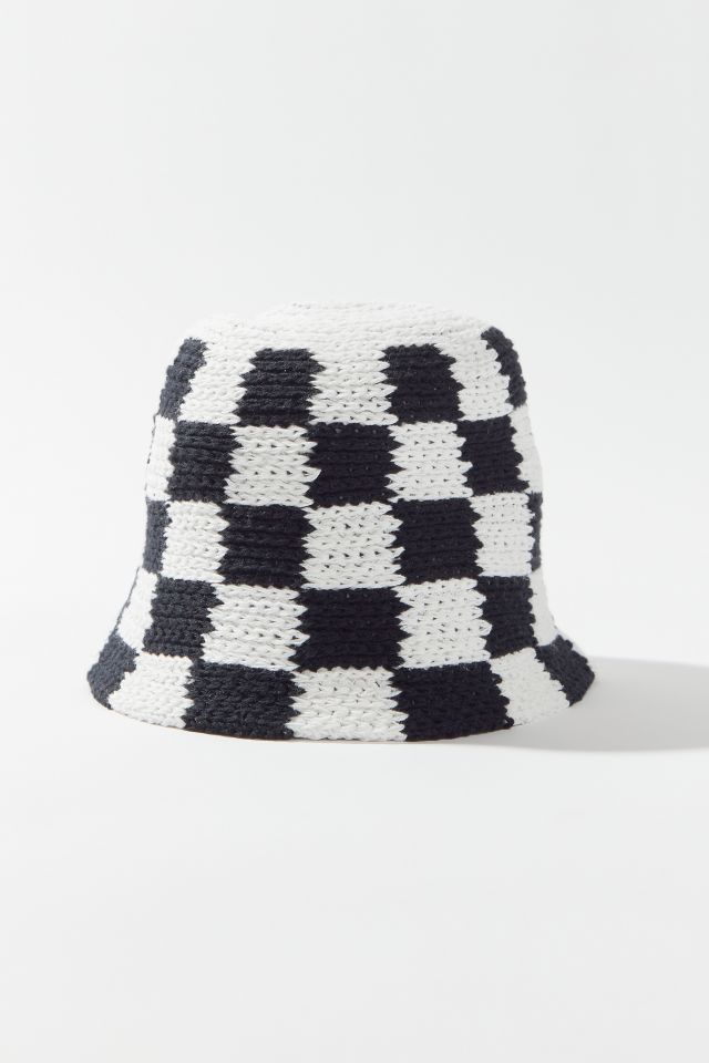 Crochet Checkerboard Bucket Hat in Brown/Lime – FITMAMA