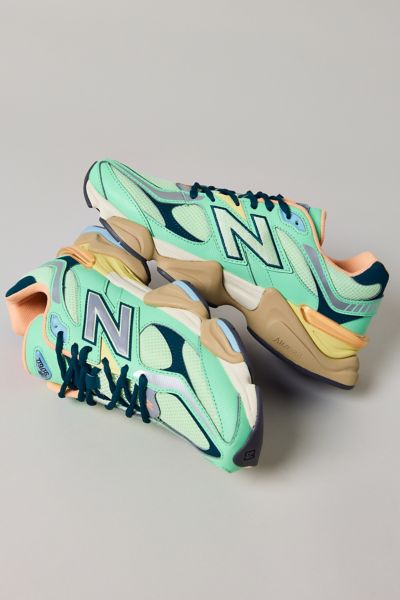 New Balance 9060 Mesh-panelled Chunky Sneakers In Green