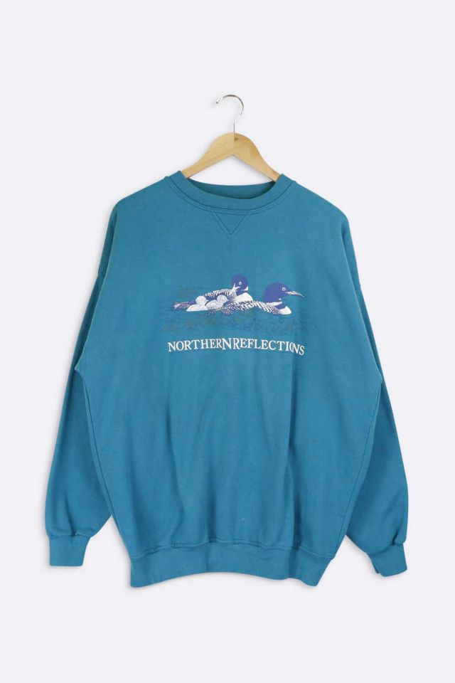 Vintage Northern Reflections Loon Family Graphic Crew Neck Sweatshirt Urban Outfitters