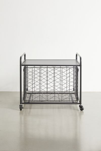 Urban Outfitters Mini Fridge Storage Cart In Black
