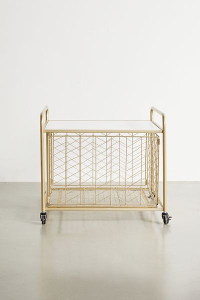 Urban Outfitters Mini Fridge Storage Cart In Bronze