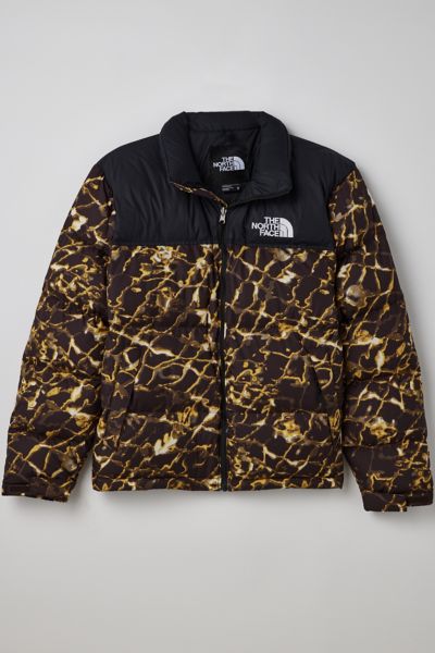 The North Face 1996 Nuptse Down Puffer Jacket In Brown Abstract Print-gray In Brown