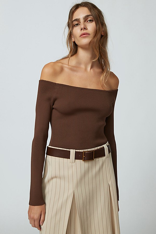 Urban Outfitters Mia Basic Belved Belt In Brown