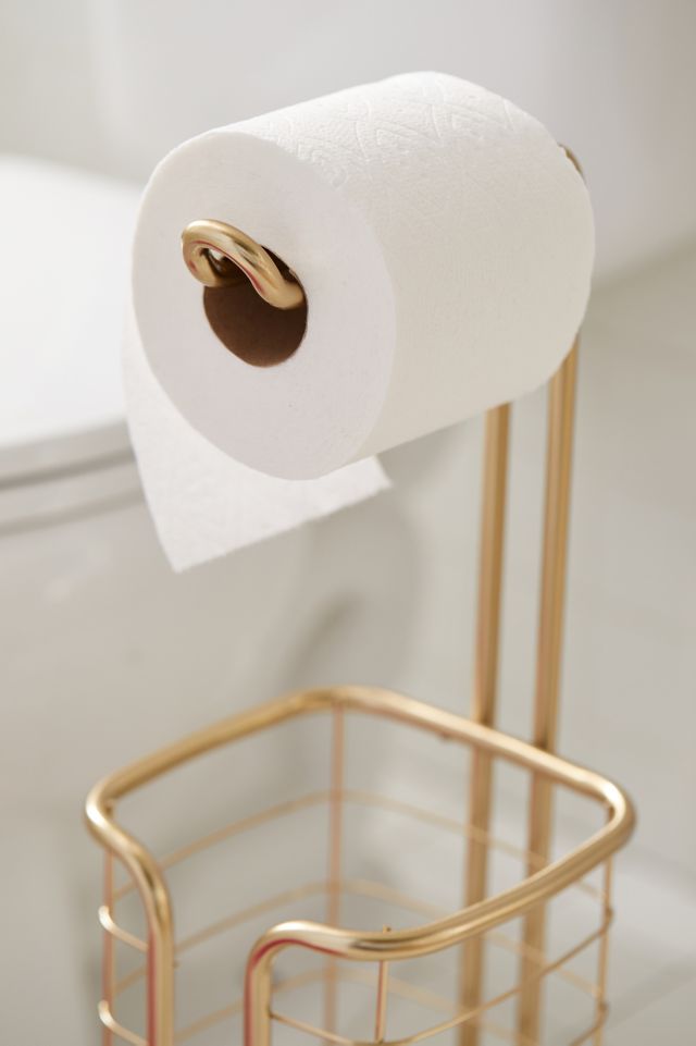 Urban Outfitters Leo Toilet Paper Storage Stand Brown 64589153