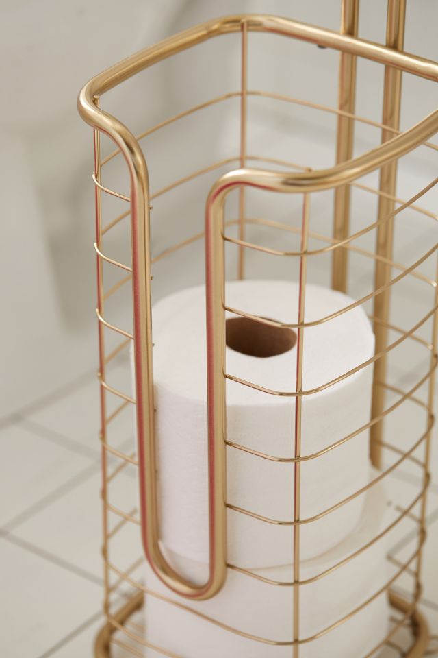 Urban Outfitters Leo Toilet Paper Storage Stand Brown 64589153