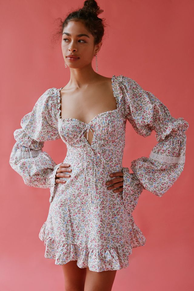 For Love & Lemons Luca Floral Mini Dress #1
