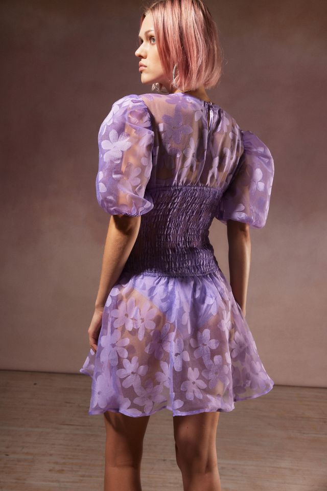 For Love & Lemons Ariandre Sheer Floral Mini Dress #3