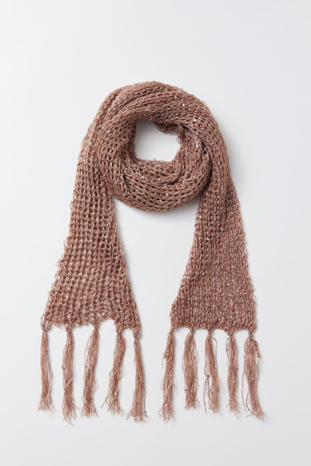 Sequin Netted Skinny Scarf #1