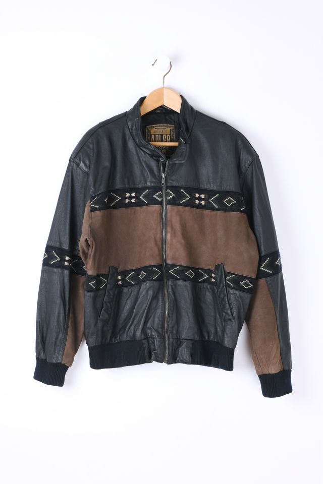 90s luna mattino zip short leatherjacket-